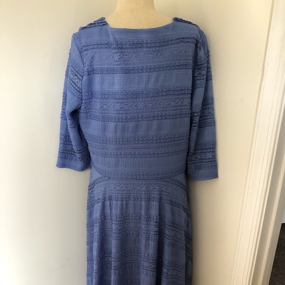 Sangria Textured Fit and Flare Dress - Picture 3 of 6